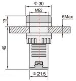 Buzzer για Panel με Κόκκινο Flashing LED 220VAC 80dB Φ22mm Xindali AD22-22MSD - Image 2