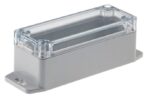 Κουτί Κατασκευών Πλαστικό Στεγανό IP67 90x35x35mm με Βάσεις Στήριξης & Διαφανές Καπάκι Γκρι Gainta G200CMF