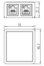 Διπλή Πρίζα Δικτύου RJ45 Cat.6 Εξωτερική με Keystone Βύσματα Λευκή SUT - Image 3