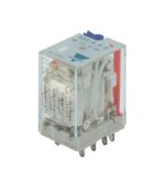 Ρελέ Ηλεκτρομαγνητικό 12VAC 4A 4 Επαφών N.O+N.C 14 Pin Βάσης με Πλήκτρο Test Carlo Gavazzi 01.077.0178