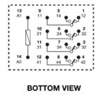 Ρελέ Ηλεκτρομαγνητικό 12VAC 4A 4 Επαφών N.O+N.C 14 Pin Βάσης με Πλήκτρο Test Carlo Gavazzi 01.077.0178 - Image 2