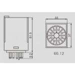 Ρελέ Ηλεκτρομαγνητικό 230VAC 10A 2 Επαφών N.C+N.O 8 Pin Λυχνίας Asiaon 60.12-2 - Image 3