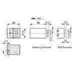 Ρελέ Ηλεκτρομαγνητικό 115VAC 5A 4 Επαφών N.C+N.O 14 Pin Faston με LED Carlo Gavazzi RMI - Image 2