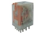 Ρελέ Ηλεκτρομαγνητικό 24VAC 5A 4 Επαφών N.O+N.C 14 Pin Faston με LED Carlo Gavazzi