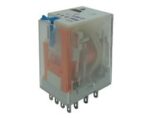 Ρελέ Ηλεκτρομαγνητικό 12VDC 5A 4 Επαφών N.O+N.C 14 Pin Faston με LED RMI