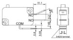 Microswitch Snap Action με Έλασμα 51.3mm SPDT 5A/250VAC, Faston Zippy VM-05S-03C0-Z - Image 2