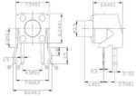 Microswitch TACT Γωνία 2 Pin Push ON SPST-NO,1.77N, 6x6x9.5mm THT THDP08-095BB - Image 2