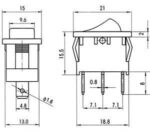 Διακόπτης Rocker ON-ON 3 Pin DPDT, 8A/250VAC, για Άνοιγμα 19.1x13.1mm Φωτιζόμενος Πράσινος PS8A-13 - Image 2