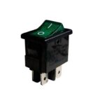 Διακόπτης Rocker OFF-ON 4 Pin DPST, Φωτιζόμενος Πράσινος 8A/250VAC, για Άνοιγμα 18.9x13mm BEJ PS8A-4