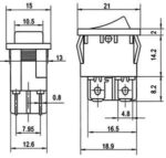 Διακόπτης Rocker OFF-ON 4 Pin DPST, Φωτιζόμενος Πράσινος 8A/250VAC, για Άνοιγμα 18.9x13mm BEJ PS8A-4 - Image 2