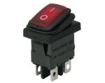 Διακόπτης Rocker IP65 OFF-ON 4 Pin DPST, Φωτιζόμενος Κόκκινος 10A/250VAC, για Άνοιγμα 19.2x13mm Honyone WR6210 01.086.0126