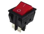 Διακόπτης Rocker OFF-ON 4 Pin DPST, Φωτιζόμενος Κόκκινος 22A/250VAC, για Άνοιγμα 28x22mm Hno R210