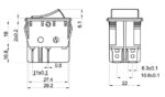 Διακόπτης Rocker OFF-ON 4 Pin DPST, Φωτιζόμενος Πράσινος 22A/250VAC, για Άνοιγμα 30x22mm HNO R210 - Image 2