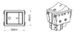 Διακόπτης Rocker OFF-ON 4 Pin DPST, Φωτιζόμενος Πράσινος 22A/250VAC, για Άνοιγμα 30x22mm HNO R210 - Image 3