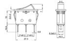 Διακόπτης Rocker OFF-ON 3 Pin SPST, Φωτιζόμενος Πράσινος 22A/250VAC, για Άνοιγμα 30x11mm ΗΝΟ R1110 - Image 2
