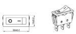 Διακόπτης Rocker OFF-ON 3 Pin SPST, Φωτιζόμενος Πράσινος 22A/250VAC, για Άνοιγμα 30x11mm ΗΝΟ R1110 - Image 3