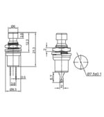 Πιεζοδιακόπτης Push ON SPST-NO, 1.96N, 1.5A/250VAC Φ7mm Μαύρος PB05B-B - Image 2