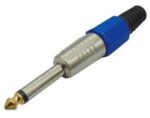 Βύσμα 6.3mm Mono Αρσενικό Μεταλλικό Καλωδίου Μπλε JT-3081