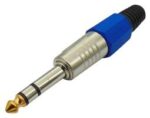 Βύσμα 6.3mm Stereo Αρσενικό Μεταλλικό Καλωδίου Μπλε JT-3082