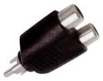 Adaptor RCA Αρσενικό σε 2x RCA Θηλυκά Πλαστικό Μαύρο Ultimax AU1528