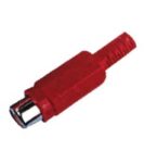 Βύσμα RCA Θηλυκό Πλαστικό Κόκκινο Καλωδίου Φ5mm RP006 LZ