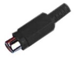 Βύσμα RCA Θηλυκό Πλαστικό Μαύρο Καλωδίου Φ5mm RP006 LZ