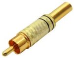 Βύσμα RCA Αρσενικό Επίχρυσο Μαύρο Καλωδίου Φ5mm JT-4024B