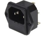 Βύσμα Ρεύματος 3 Pin C14 για Panel με Ασφάλεια 250VAC 10A S03F11