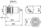 Διακόπτης με Κλειδί OFF-ON 90°, 2 Θέσεων 2 Pin SPDT, 0.5A/250VAC, Φ12mm Ultimax S1091B-2 - Image 2
