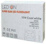 LED On QY-2503 Προβολέας LED 30W 2400lm IP65 Φυσικό Λευκό 4500K Μαύρος 02.001.1313 - Image 2