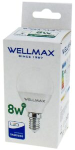 Λάμπα LED G45 E14 8W Φυσικό Λευκό 4000K 720lm 200° Wellmax 02.001.1355 - Image 2