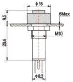 Ενδεικτική Λυχνία Neon Κόκκινη Φ10mm 24VAC/DC IP40 με Ακροδέκτες Κόλλησης XH024/24/R - Image 2