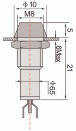 Ενδεικτική Λυχνία LED Κόκκινη Φ8mm 230VAC/DC με Faston AD22C-8T - Image 2