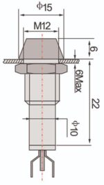 Ενδεικτική Λυχνία LED Κόκκινη Φ12mm 230VAC/DC με Faston AD22C-12T - Image 2