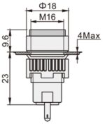 Ενδεικτική Λυχνία LED Φ16mm 24VAC/DC IP40 με Faston Κόκκινη Xindali SDL16-AXD-R - Image 2