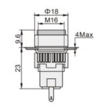Ενδεικτική Λυχνία LED Φ16mm 230VAC IP40 με Faston Κόκκινη Xindali SDL16-AXD-R - Image 2