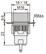 Ενδεικτική Λυχνία Neon Κόκκινη Φ16mm 230VAC IP40 με Ακροδέκτες Κόλλησης Xindali SDL16-FXD/R - Image 2