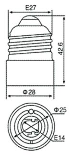 Adaptor Ντουί E27 σε E14 BNA/FRH - Image 3