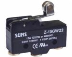 Τερματικός Διακόπτης SPDT με Έλασμα 26.2mm & Ροδάκι, 1.57Ν, 15A/250VAC IP63 Suns Z-15GW22