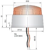 Φάρος Xenon 24VDC Μπλε Strobe Εφέ IP65 Φ74.5x52mm AuerSignal XB2 - Image 2