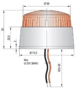 Φάρος Xenon 24VDC Πορτοκαλί Strobe Εφέ IP65 Φ74.5x52mm AuerSignal XB2 - Image 2