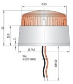 Φάρος Xenon 230VAC Πορτοκαλί Strobe Εφέ IP65 Φ74.5x52mm AuerSignal XB2 - Image 2