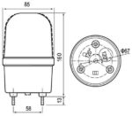 Φάρος LED 230VAC Κόκκινος Flashing Εφέ με Ενσωματωμένο Buzzer 110dB Φ85x160mm CNTD C-1101 - Image 2