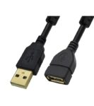 Καλώδιο Προέκτασης USB 2.0 Type A Αρσενικό σε Θηλυκό 0.6m Επίχρυσο με Φερρίτη Μαύρο Pully 04.001.0253