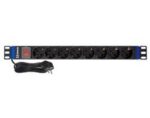 Πολύπριζο 8 Θέσεων για Rack 19" 1U με Διακόπτη & Καλώδιο 2m 3x1.5mm² Μαύρο Safewell 04.022.0134