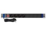 Πολύπριζο 4 Θέσεων για Rack 19" 1U με Διακόπτη & Καλώδιο 2m 3x1.5mm² Μαύρο Safewell 04.022.0247