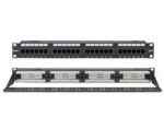 Patch Panel 24 Ports Cat.6 UTP 1U για Rack 19" με Τερματισμό Krone & Οδηγό Καλωδίων Safewell 04.024.0070