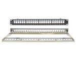 Patch Panel Κενό Θωρακισμένο 24 Θέσεων για Keystones Cat.5e/6 STP 1U για Rack 19" με Οδηγό Καλωδίων Safewell 04.024.0081