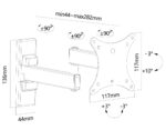 Βάση Τοίχου Brateck για TV έως 27″ 15kg Max Μαύρη KLA26-112 - Image 2