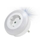 Φωτάκι Νυκτός 3 LED 0.8W με Αισθητήρα Ημέρας-Νύκτας & Ενσωματωμένη Πρίζα Σούκο SL34102